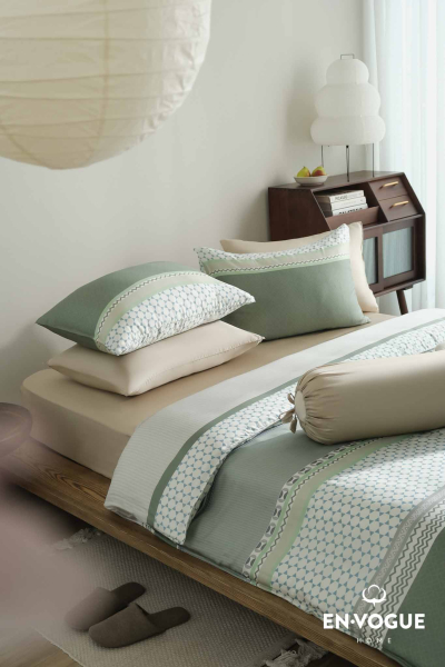 Percale Aqua Grid